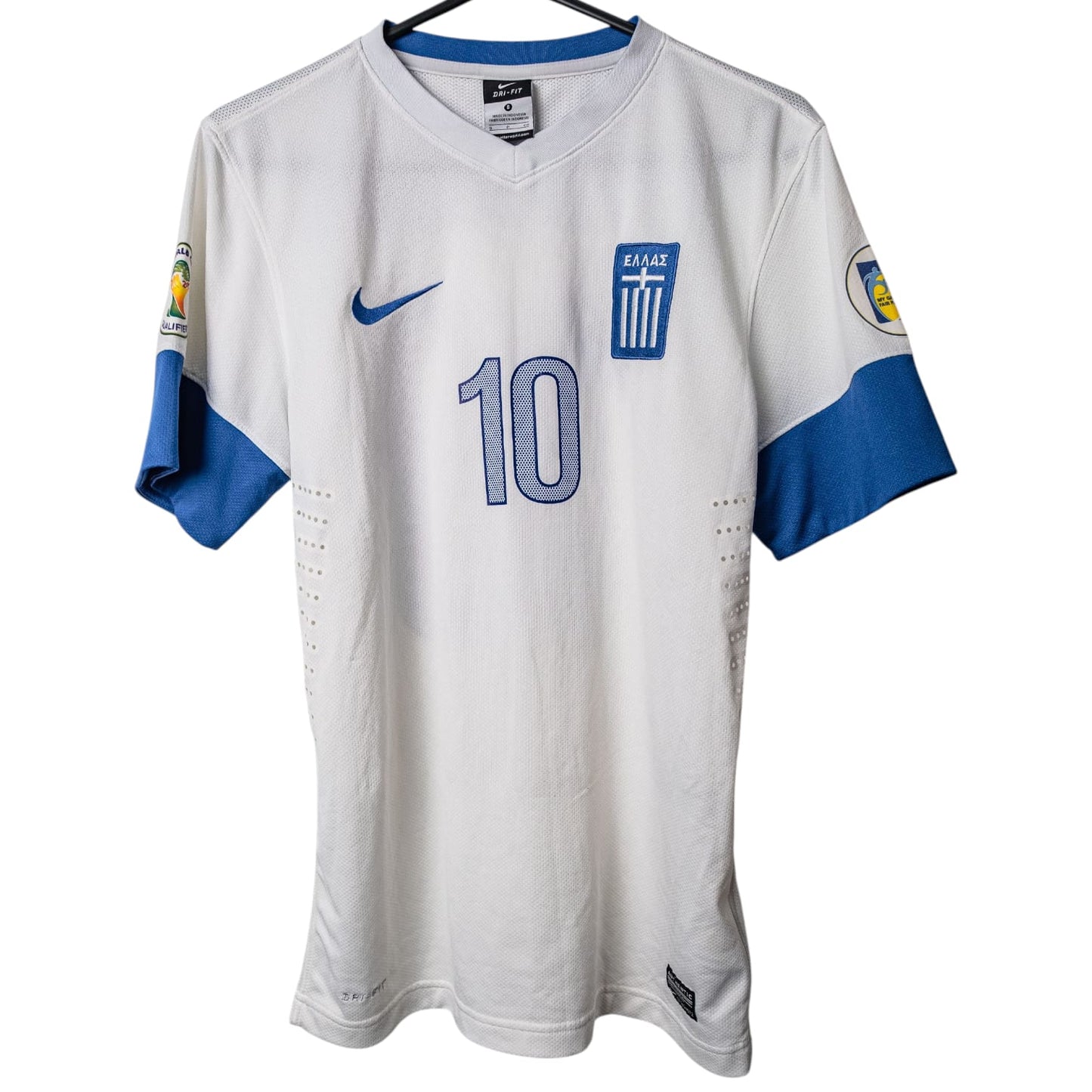 Original Greece 2014 Home - Karagounis #10 Size S (Matchworn)