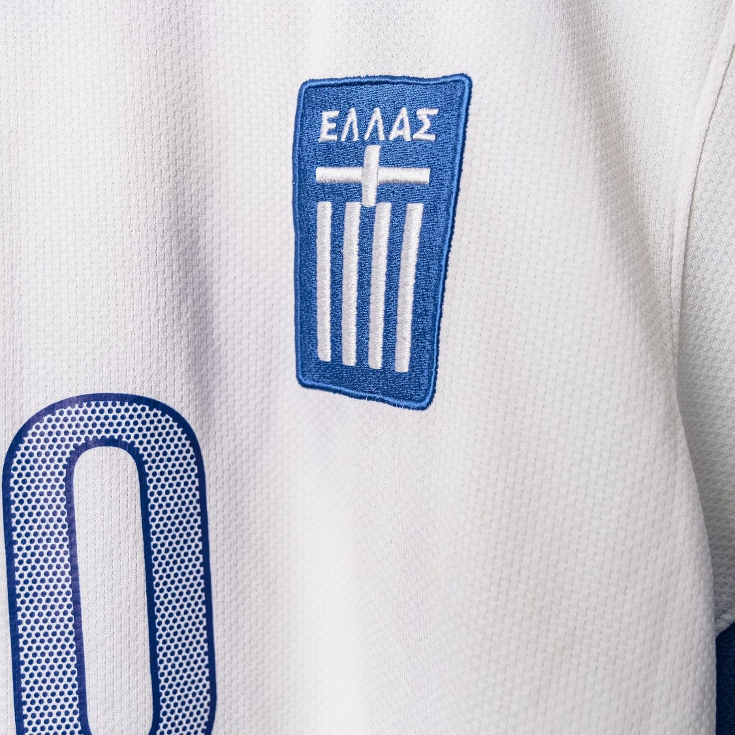 Original Greece 2014 Home - Karagounis #10 Size S (Matchworn)
