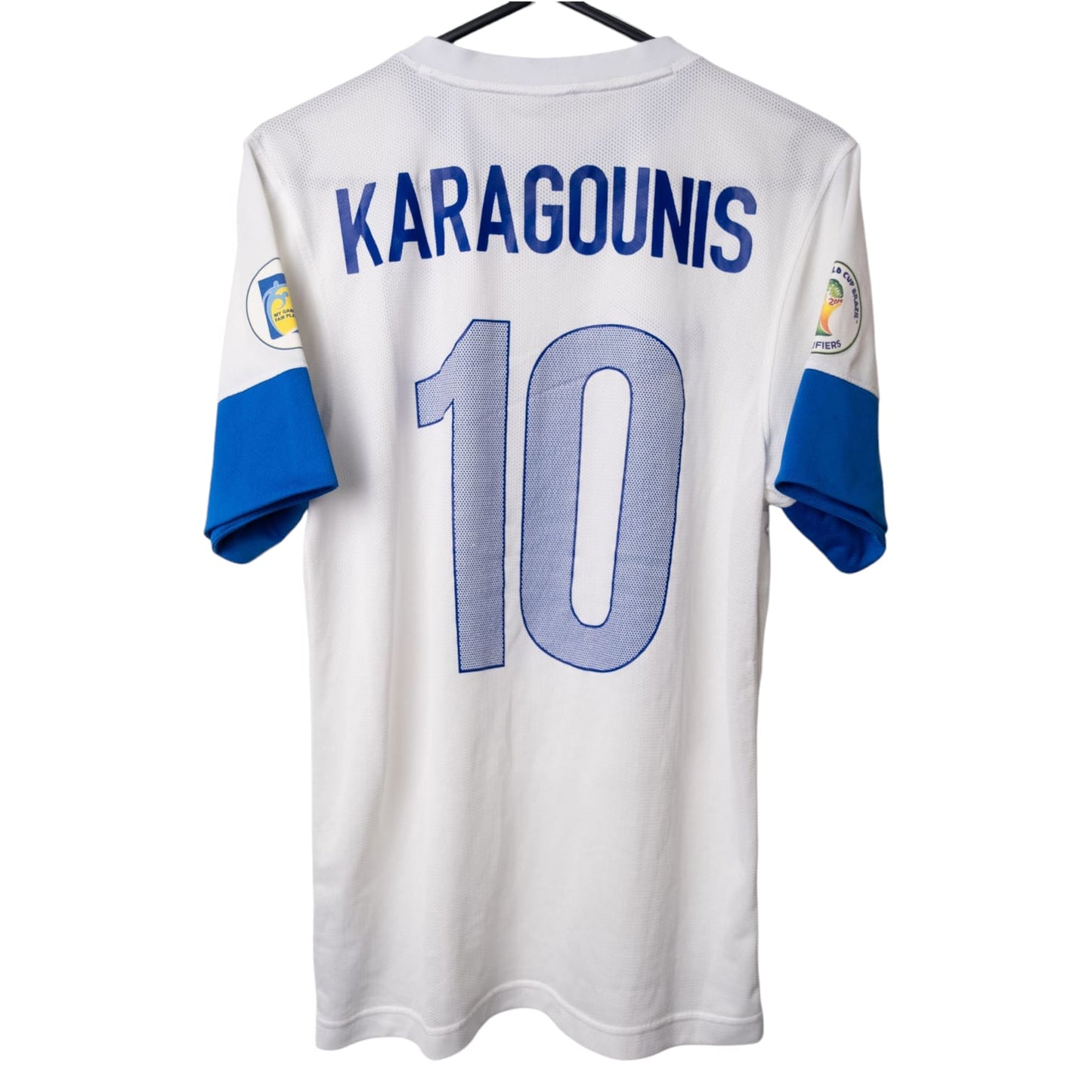 Original Greece 2014 Home - Karagounis #10 Size S (Matchworn)