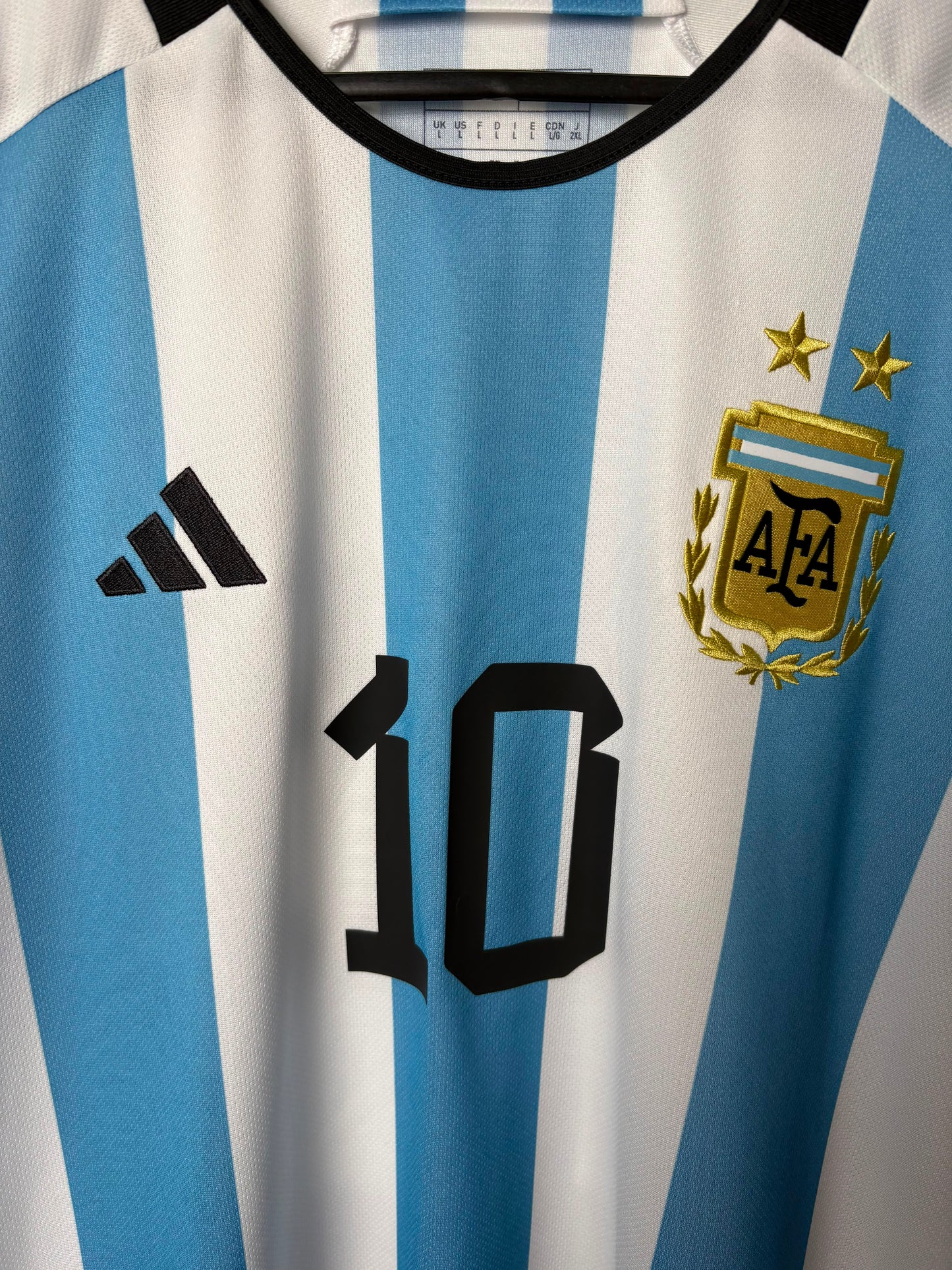 Original Argentina 2022 Home - Messi #10 Size L (2 stars)