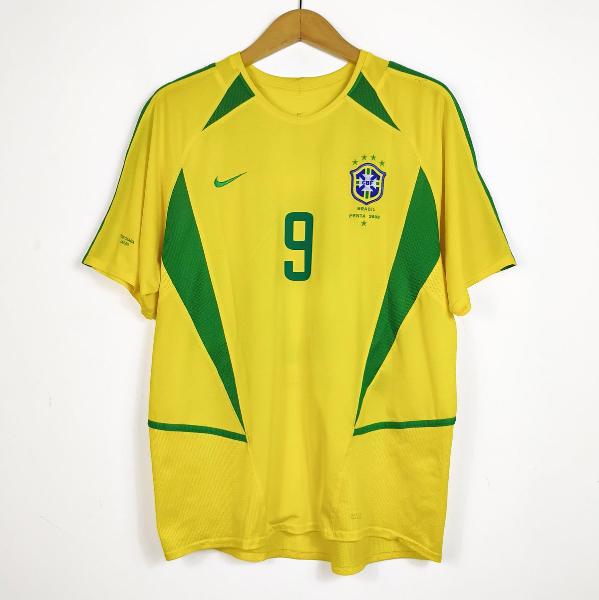Original Brazil 2002 Home - Ronaldo #9 Size M