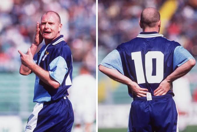 Original Lazio 1994/1995 away - Gascoigne #10 Size L
