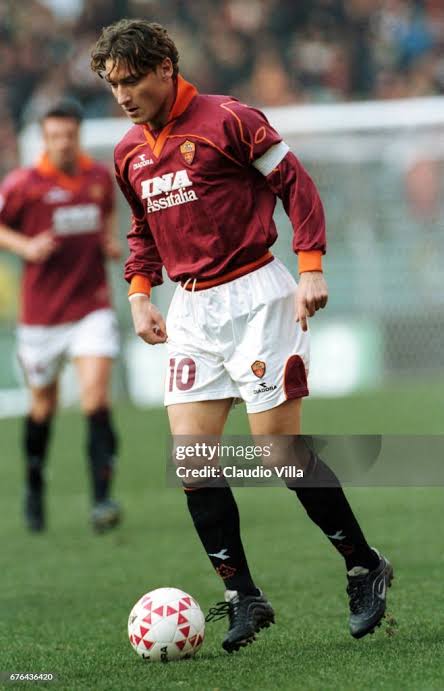 Original AS Roma 1999/00 Home - Totti #10 Size L (Long Sleeve) (Player Issue)