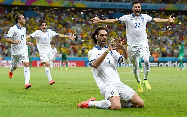 Original Greece 2014 Home - Samaras #7 Size S (Player Issue)