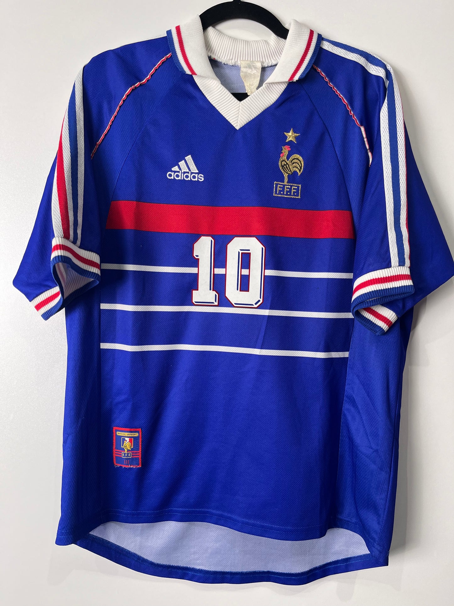 Authentic France 1998 Home - Zidane #10 Size M