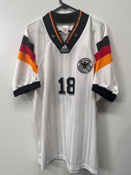 Authentic Germany 1992 Home - Klinsmann #18 Size L