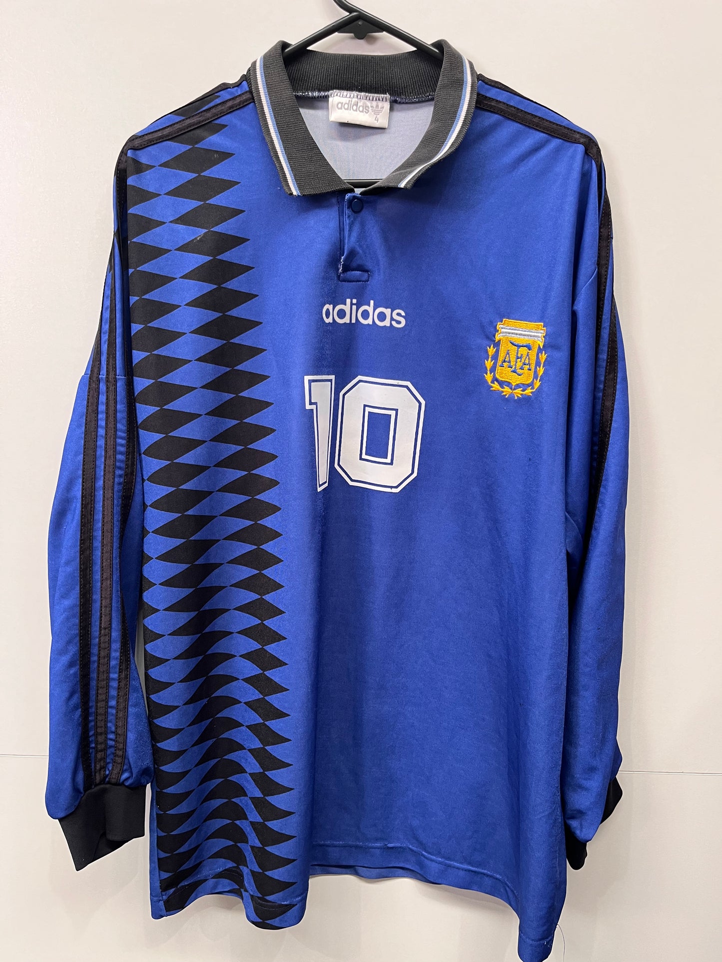 Authentic Argentina 1994 Away - Diego Maradona #10 Size L (Player Issue) (Long Sleeve)