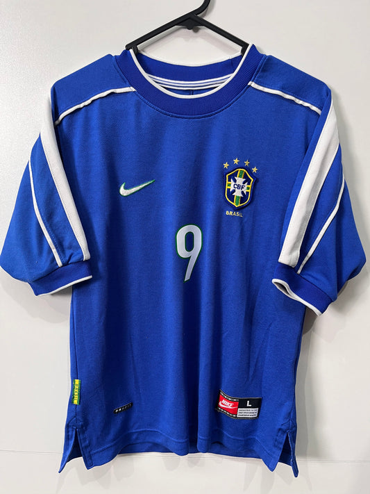 Authentic Brazil 1998 Away - Ronaldo #9 (Boys)