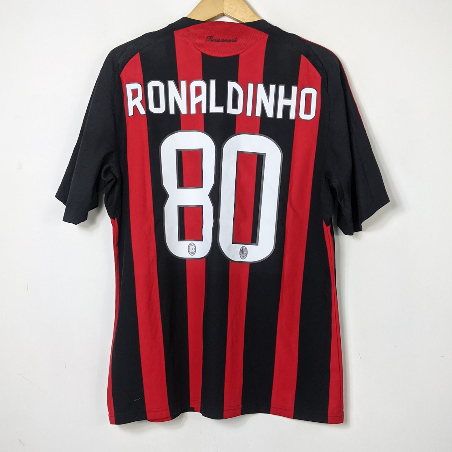Original AC Milan 2008/09 Home - Ronaldinho #80 Size L