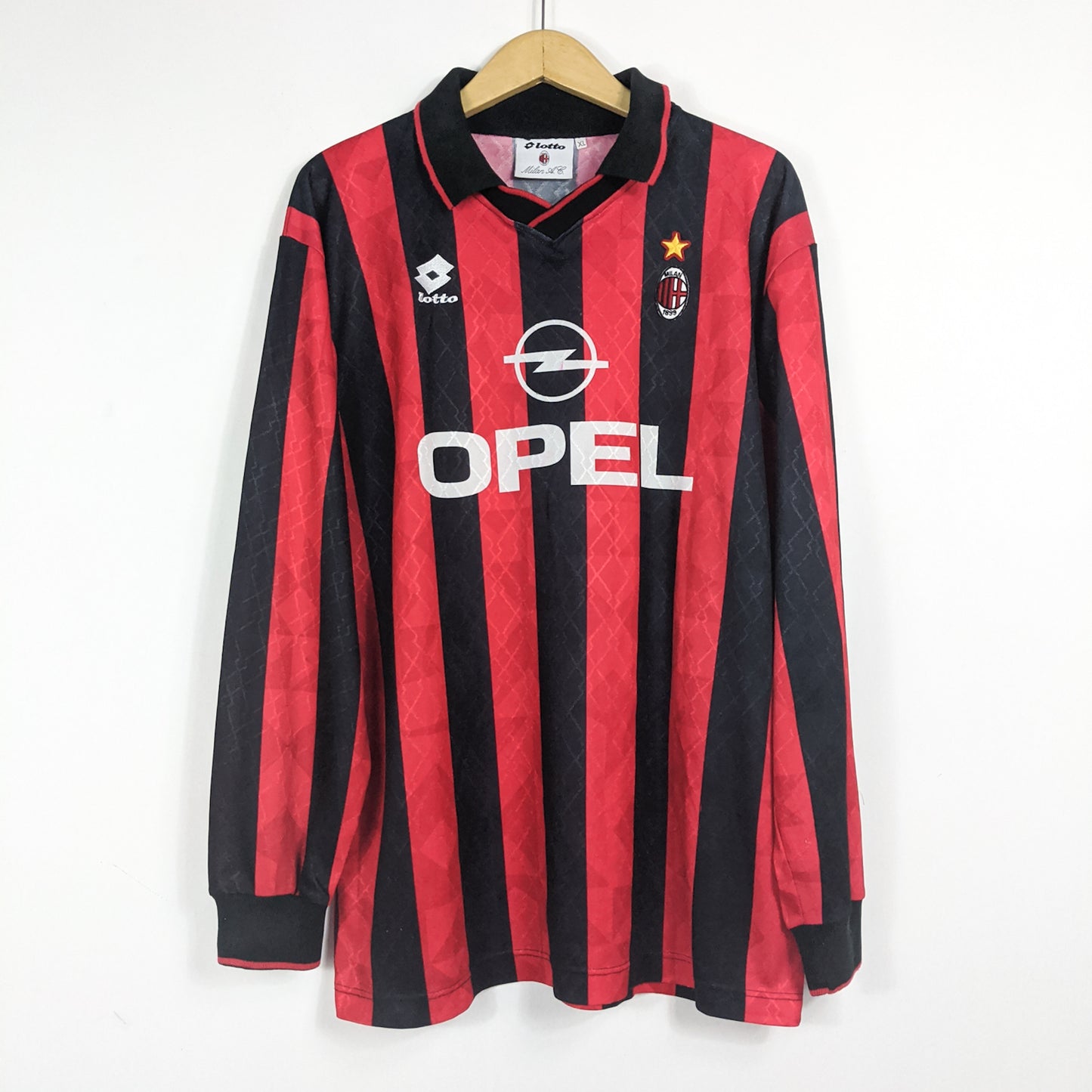 Authentic AC Milan 1995 Home - Maldini #3 Size XL (Longsleeve) (Player Issue)