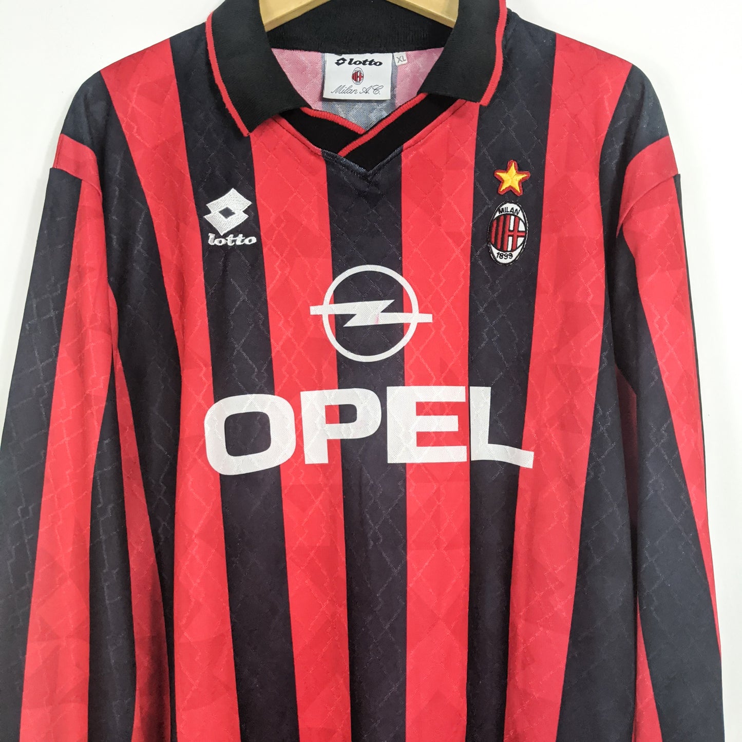 Authentic AC Milan 1995 Home - Maldini #3 Size XL (Longsleeve) (Player Issue)