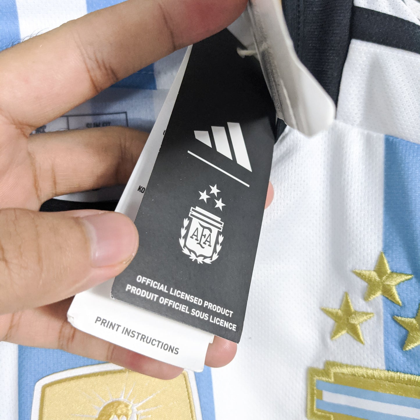 Authentic Argentina 2022 Home - Lionel Messi #10 Size M (Bnwt) (Three stars)