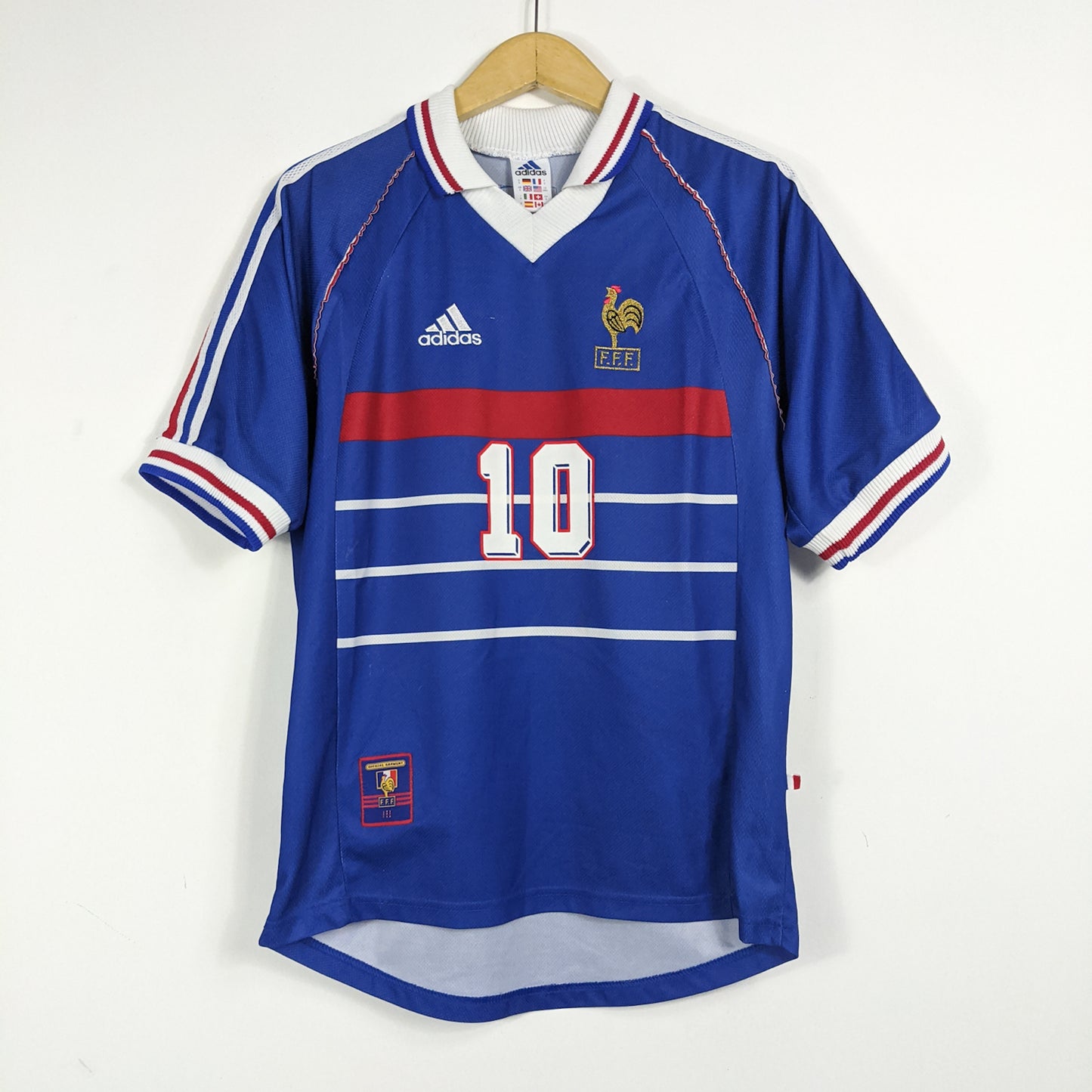 Authentic France 1998 Home - Zinedine Zidane #10 Size S