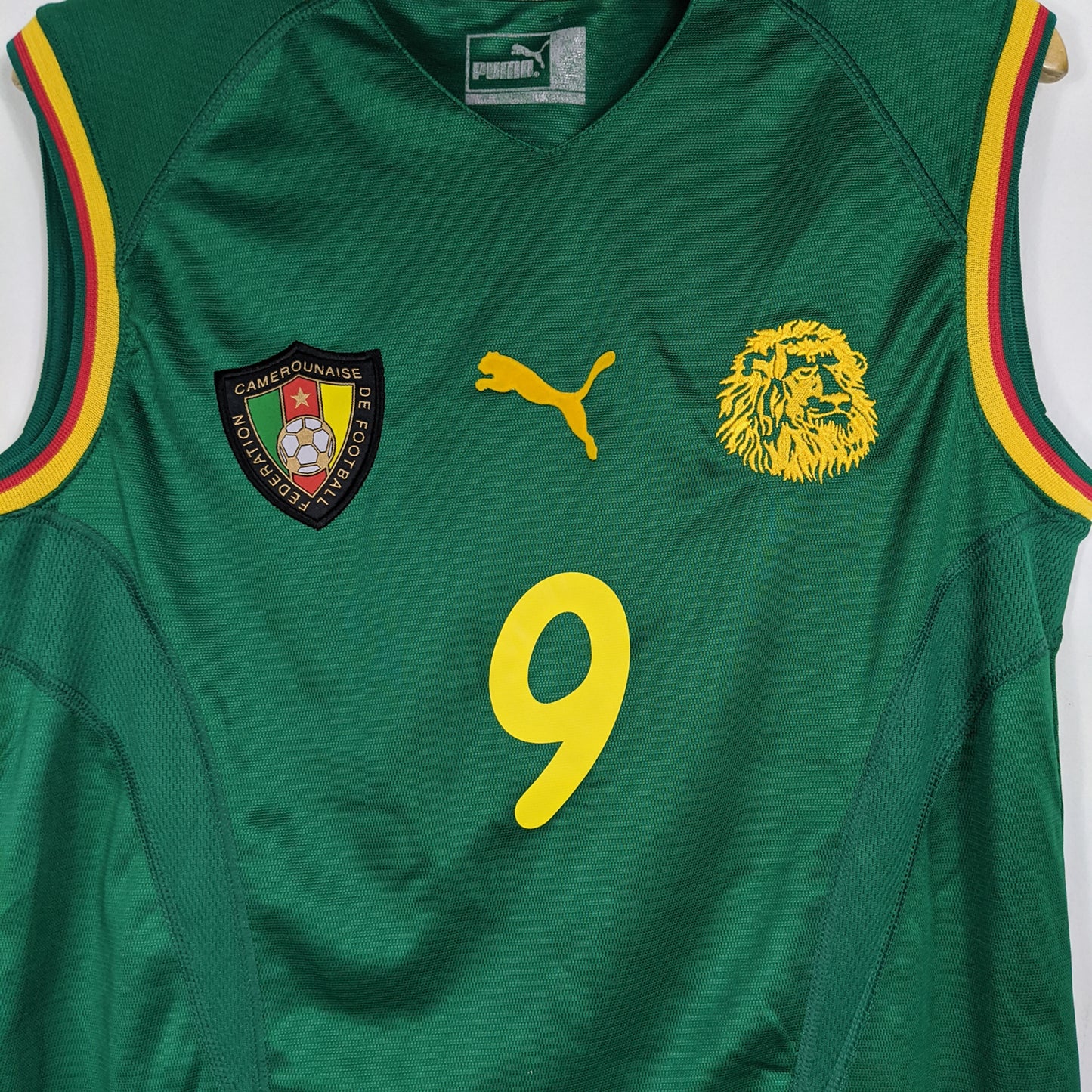 Authentic Cameroon 2002 Home - Samuel Eto'o #9 Size S