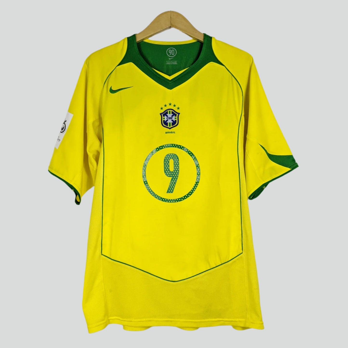 Authentic Brazil 2004 Home - Ronaldo Nazario #9 Size L