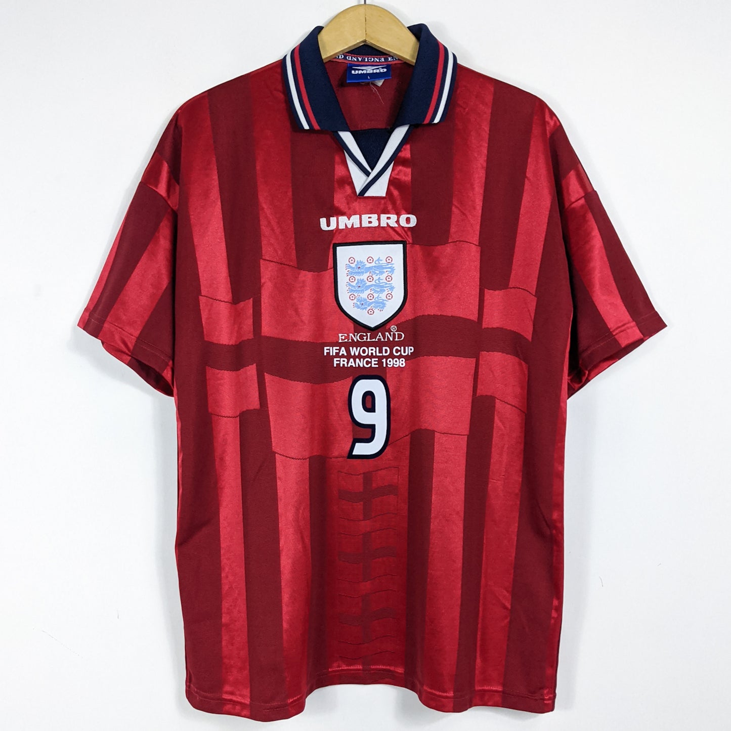 Authentic England 1998 Away - Alan Shearer #9 Size L