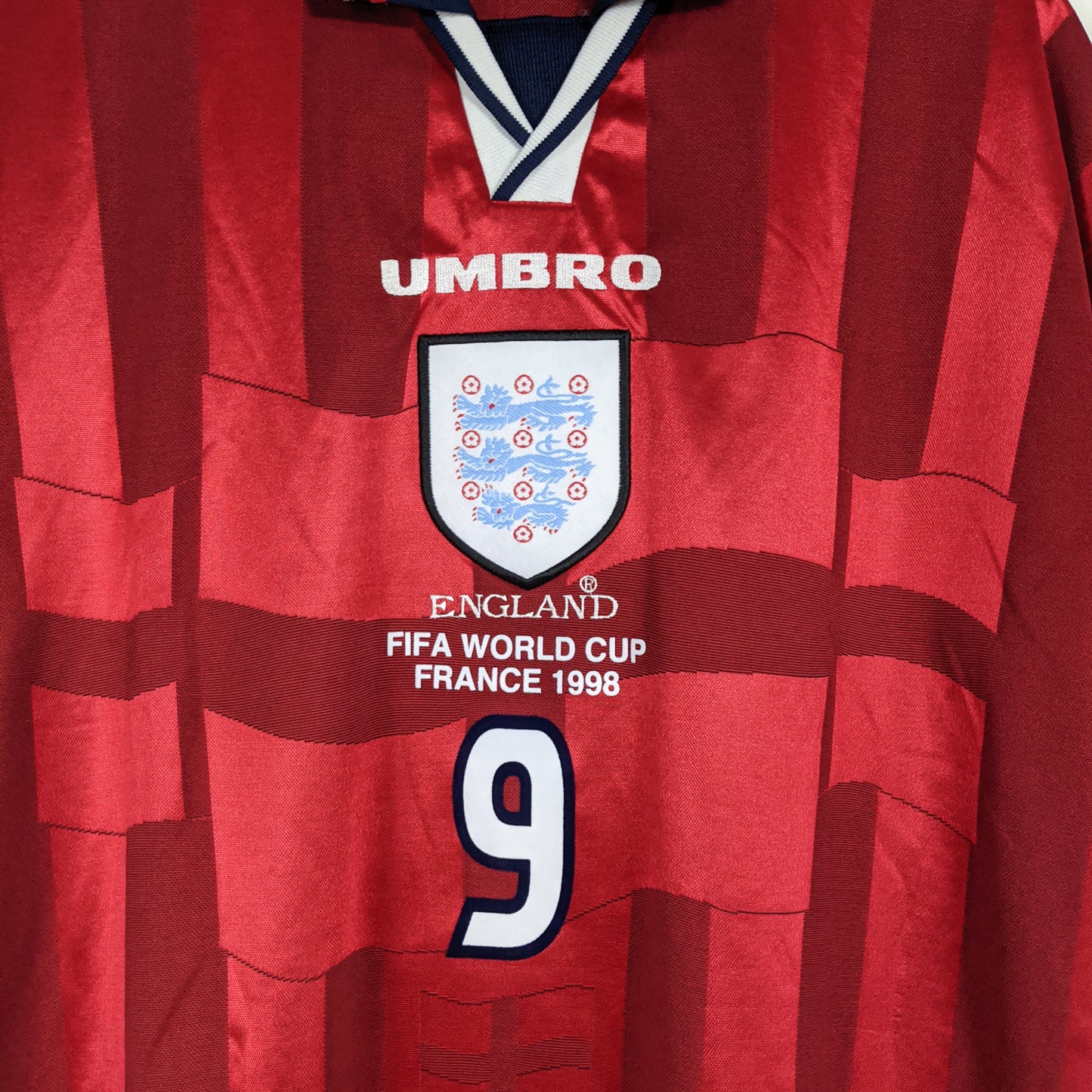 Authentic England 1998 Away - Alan Shearer #9 Size L