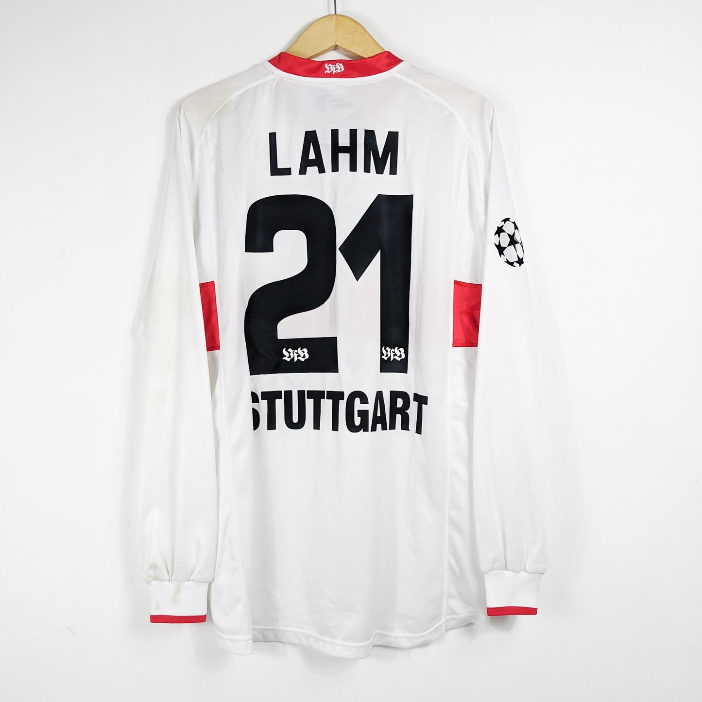 Authentic VFB Stuttgart 2003/04 Home - Philip Lahm #21 Size XL (Long Sleeve)