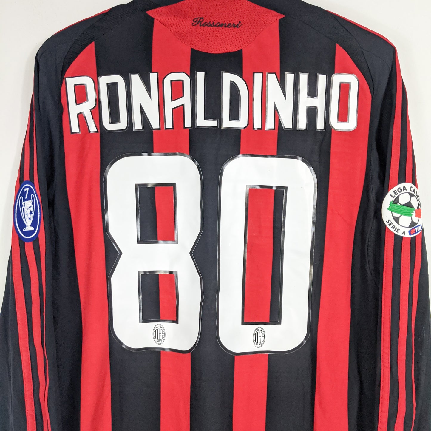 Authentic AC Milan 2008/09 Home - Ronaldinho #80 Size M (Long Sleeve)