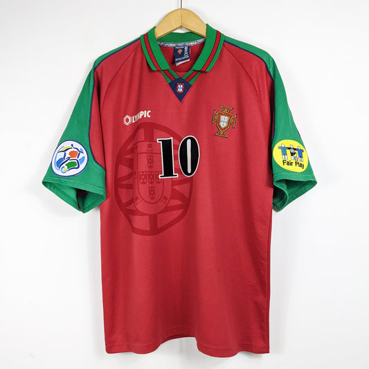 Authentic Portugal 1996 Home - Rui Costa #10 Size XL