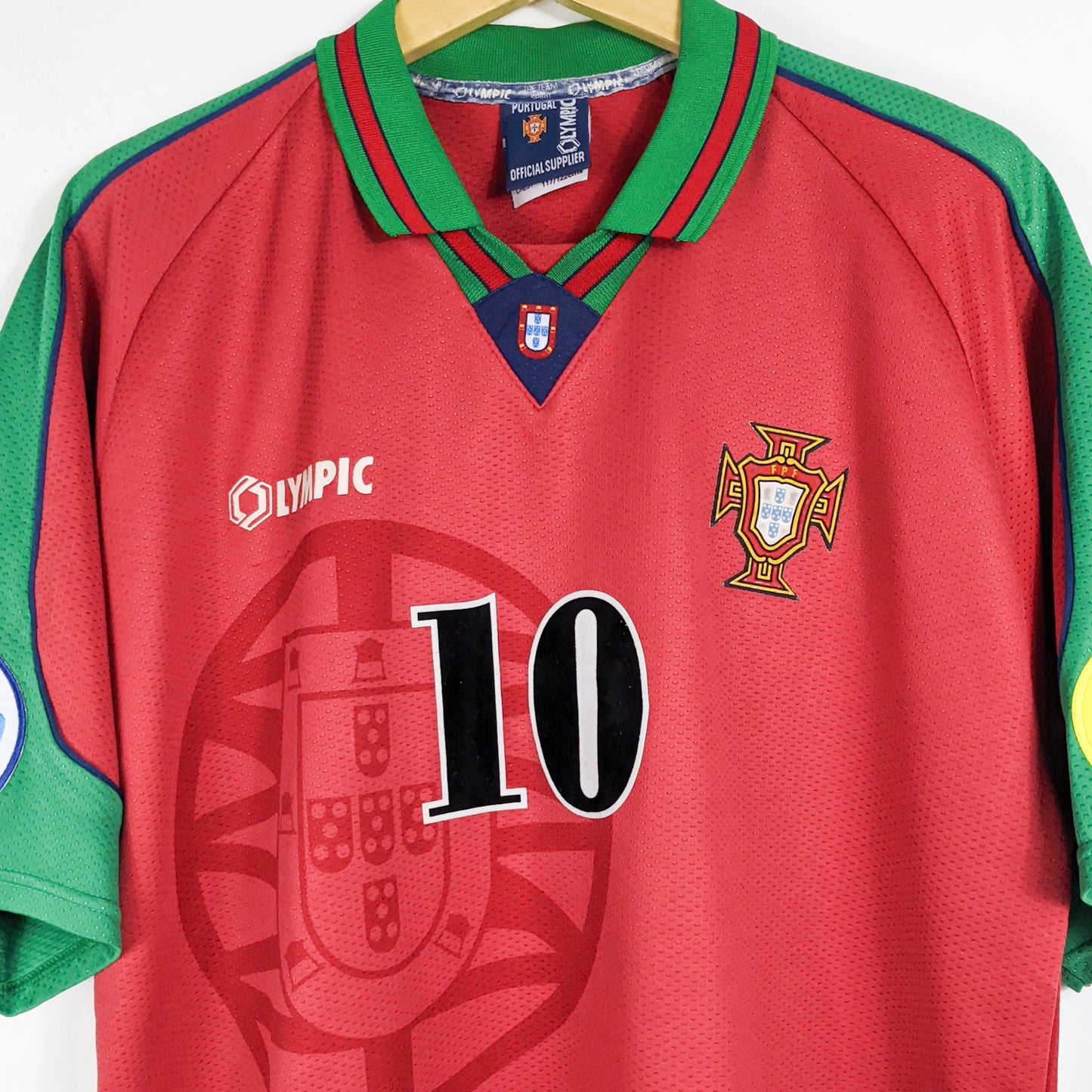 Authentic Portugal 1996 Home - Rui Costa #10 Size XL