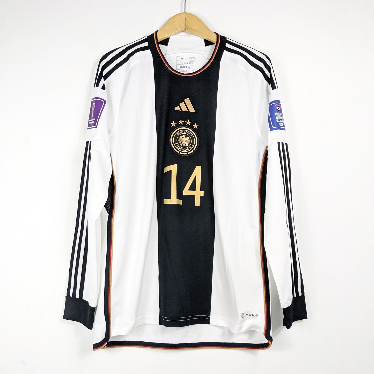 Authentic Germany 2022 Home - Jamal Musiala #14 Size M (Long Sleeve)