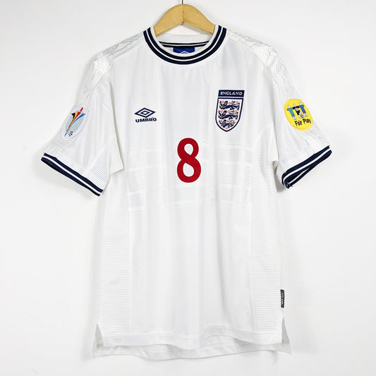 Authentic England 2000/01 Home - Scholes #8 Size L