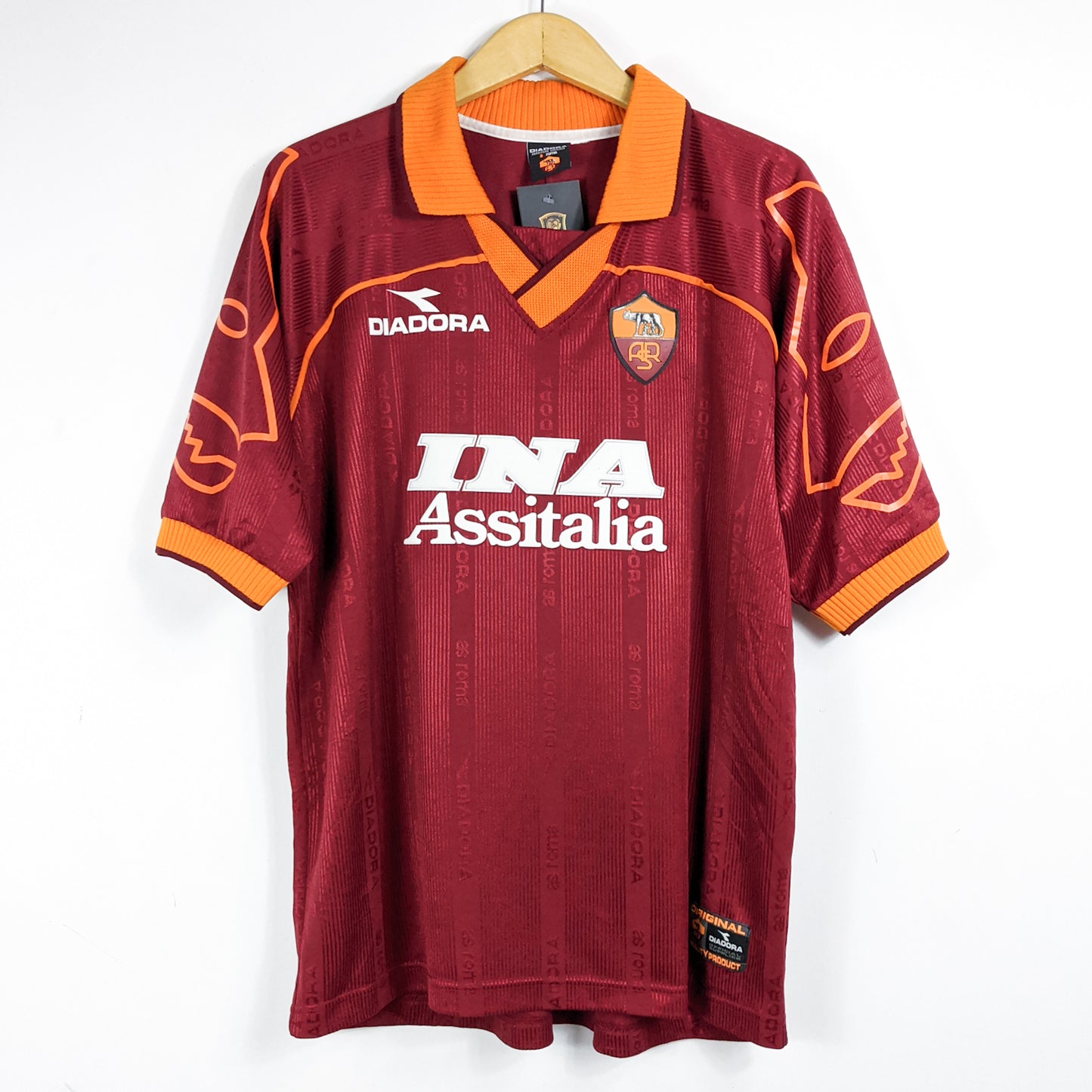 Authentic AS Roma 1999/00 Home - Totti #10 Size XL