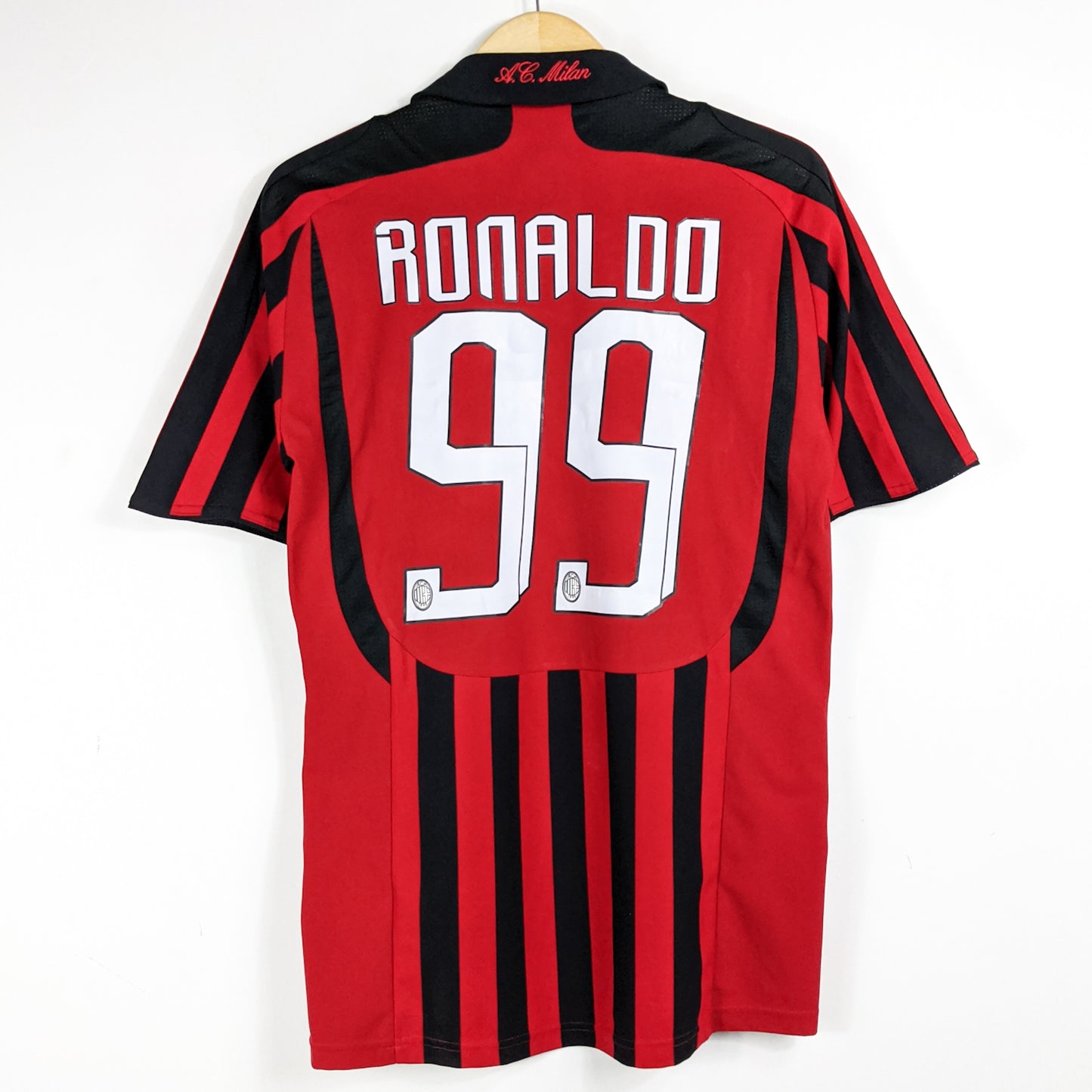 Authentic AC Milan 2007/08 Home - Ronaldo #99 Size S