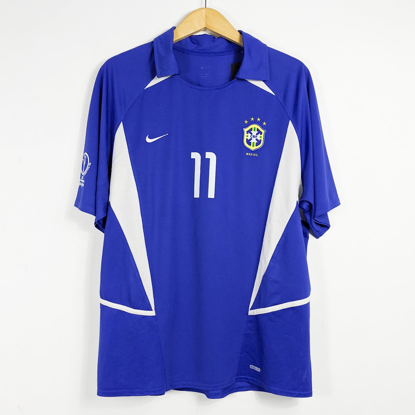 Authentic Brazil 2002 Away - Ronaldinho #11 Size XL