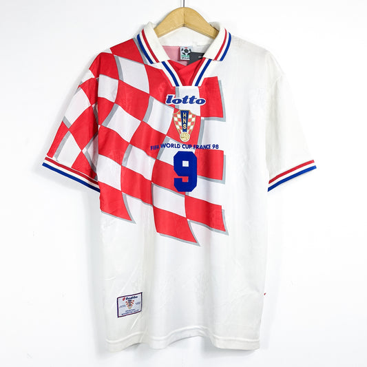 Authentic Croatia 1998 Home - Suker #9 Size L