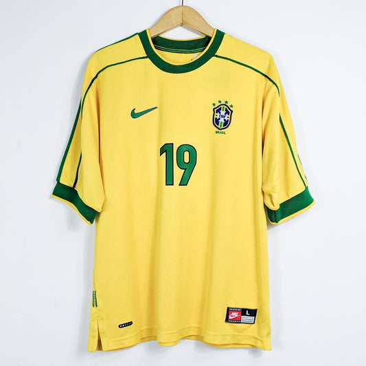 Authentic Brazil 1998 Home - Denilson #19 Size L