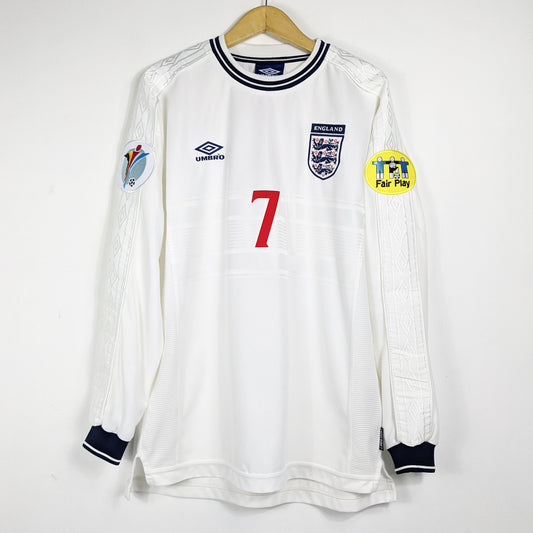 Authentic England 1999/00 Home - Beckham #7 Size XL (Long Sleeve)