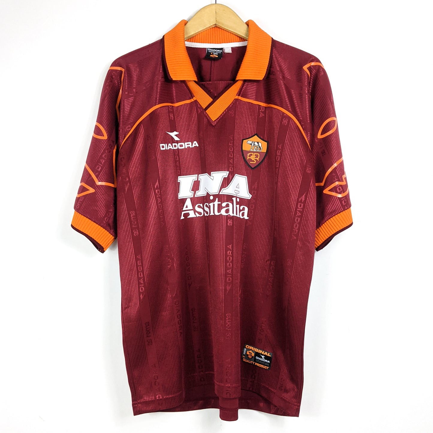 Authentic AS Roma 1999/00 Home - Totti #10 Size XL