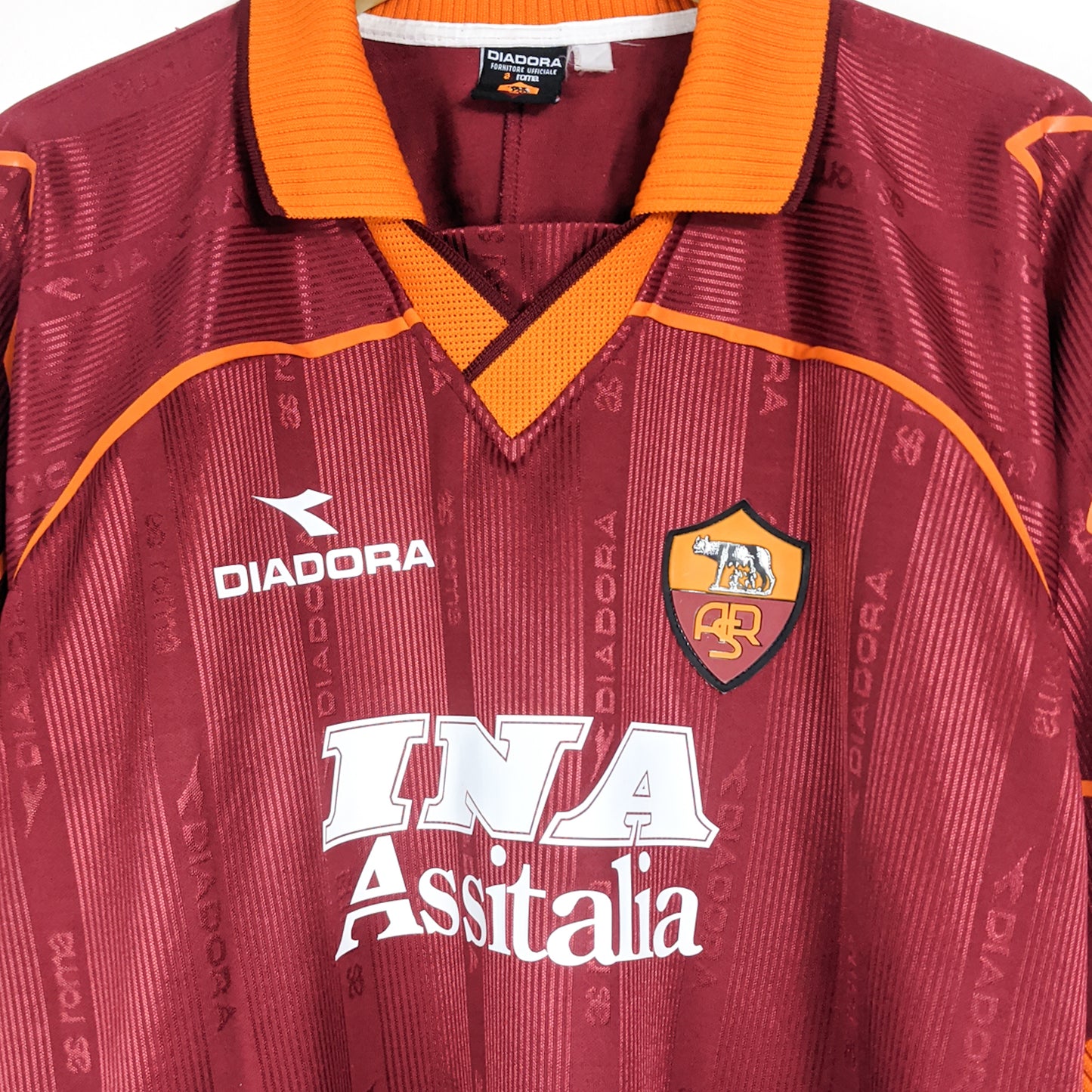 Authentic AS Roma 1999/00 Home - Totti #10 Size XL