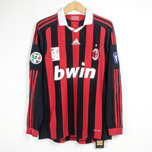 Authentic AC Milan 2009/10 Home - Beckham #32 Size M (Long Sleeve)