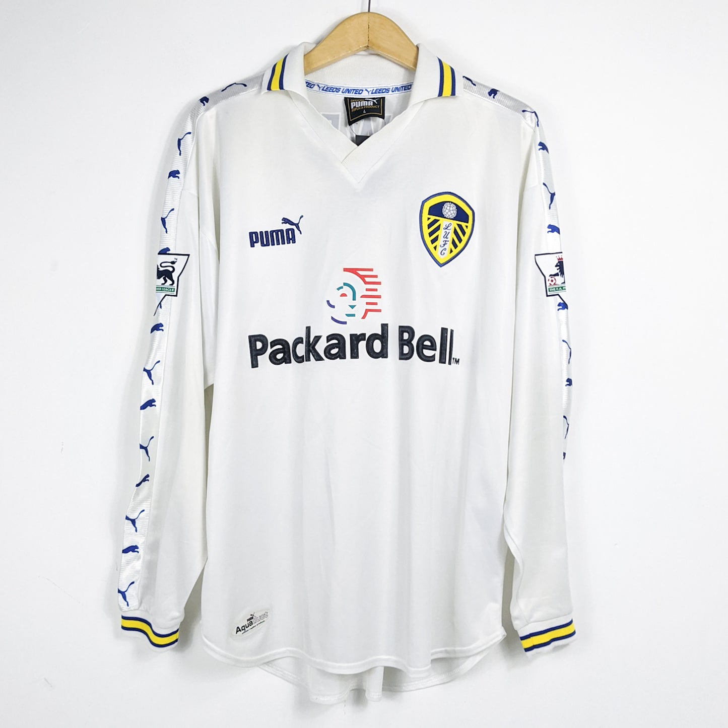 Authentic Leeds 1999/00 Home - Kewell #10 Size L (Long Sleeve)