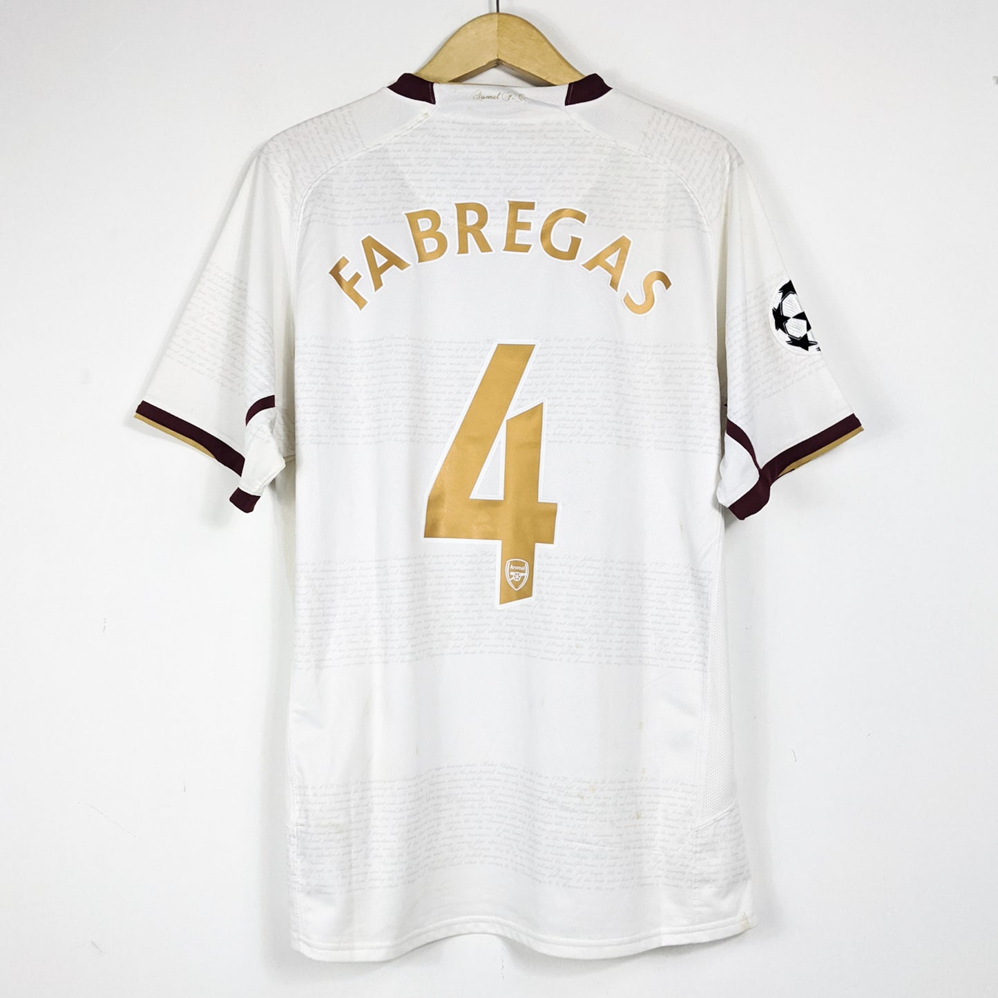 Authentic Arsenal 2007/08 Away - Fabregas #4 Size L