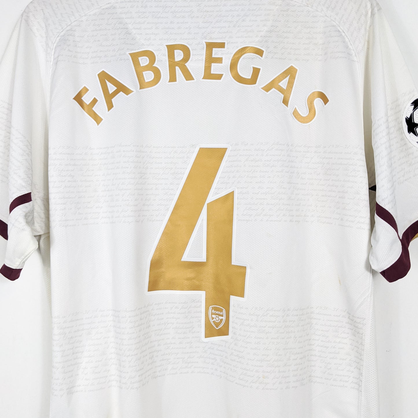 Authentic Arsenal 2007/08 Away - Fabregas #4 Size L