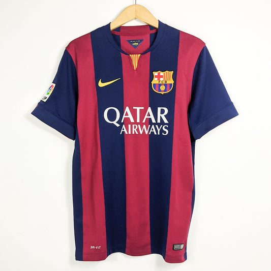 Authentic Barcelona 2014/15 Home - Suarez #9 Size M