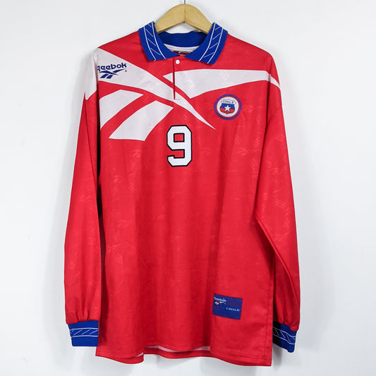 Authentic Chile 1998 Home - Zamorano #9 Size L (Long Sleeve)