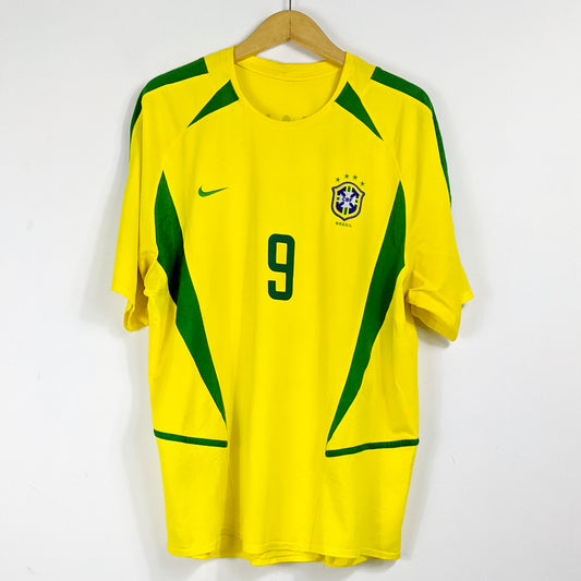 Authentic Brazil 2002 Home - Ronaldo #9 Size XL