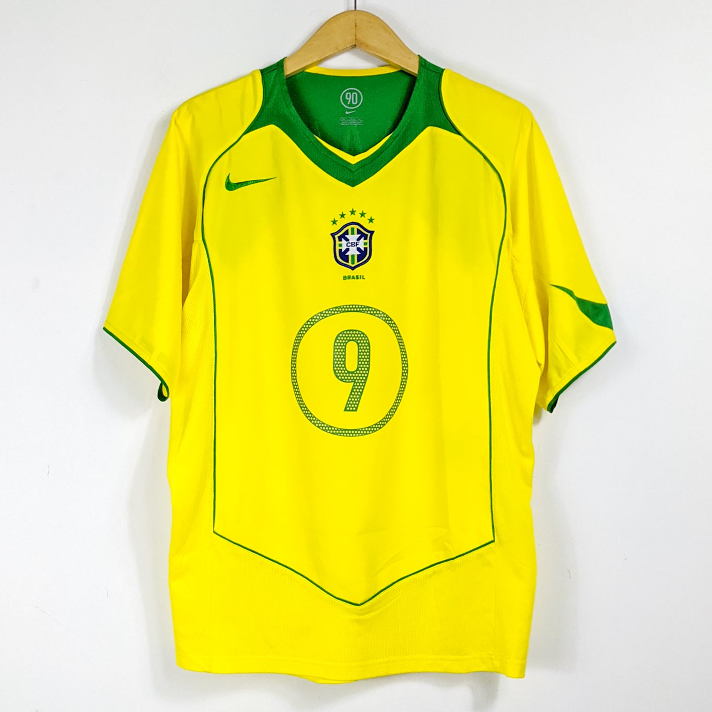 Authentic Brazil 2004 Home - Ronaldo #9 Size M