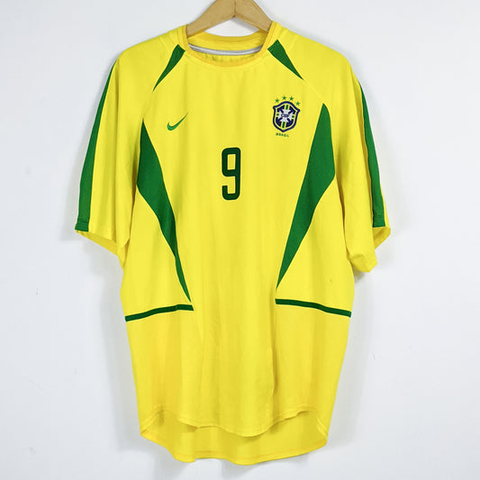 Authentic Brazil 2002 Home - Ronaldo #9 Size XL