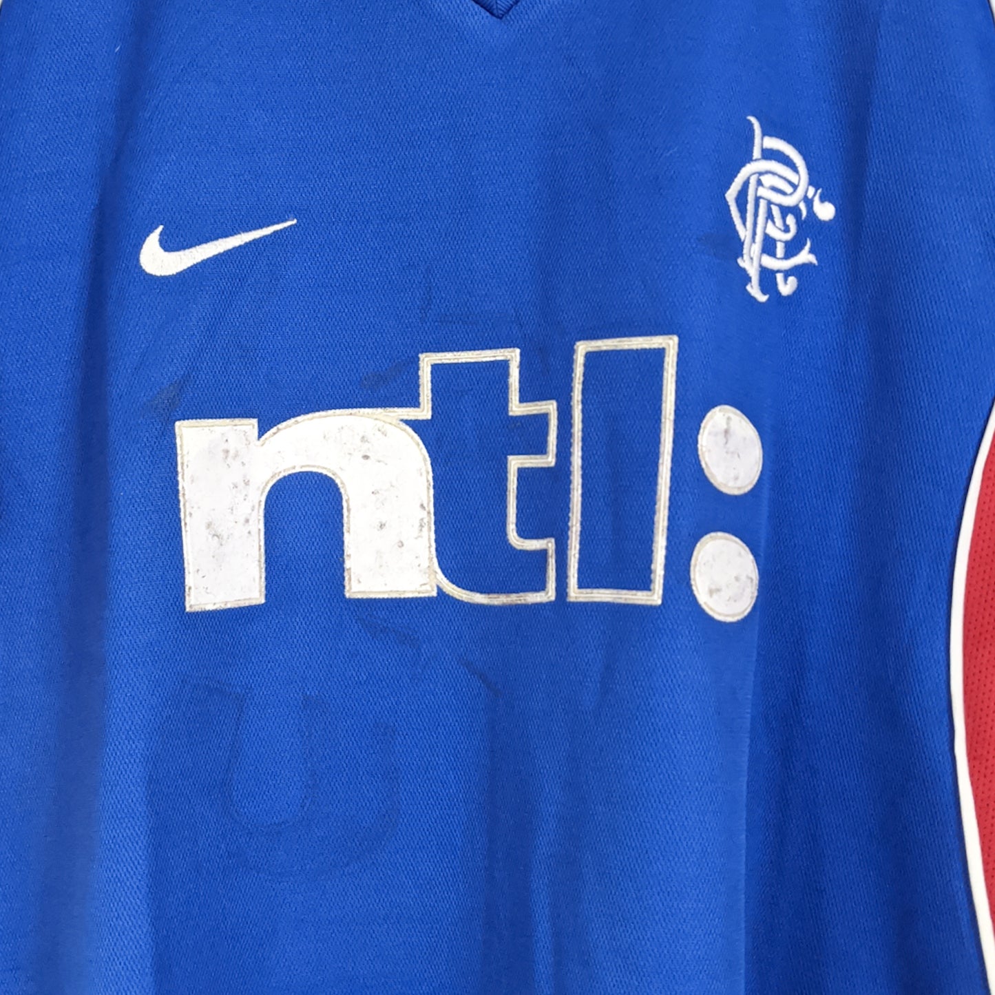 Authentic Rangers 2001/02 Home - De Boer #14 Size M