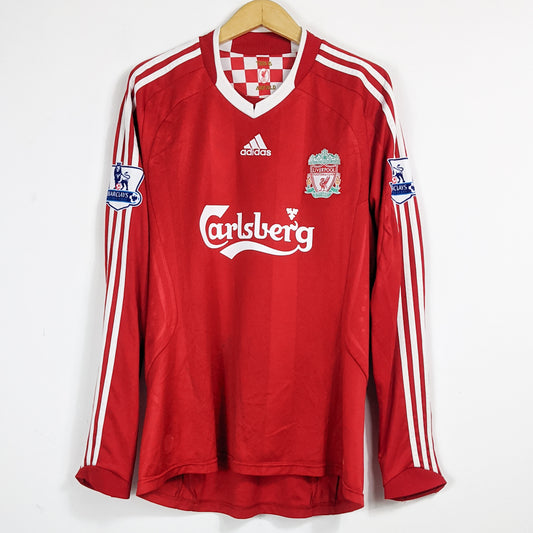 Authentic Liverpool 2008/09 Home - Gerrard #8 Size L (Long Sleeve)