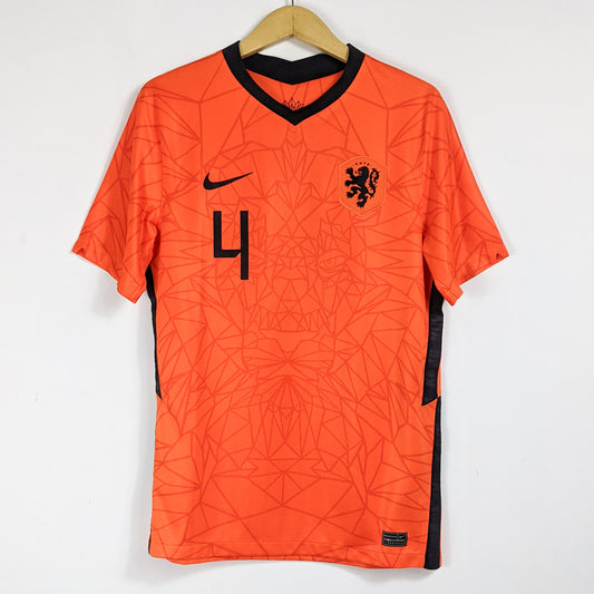 Authentic Netherlands 2020/21 Home - Virgil #4 Size M