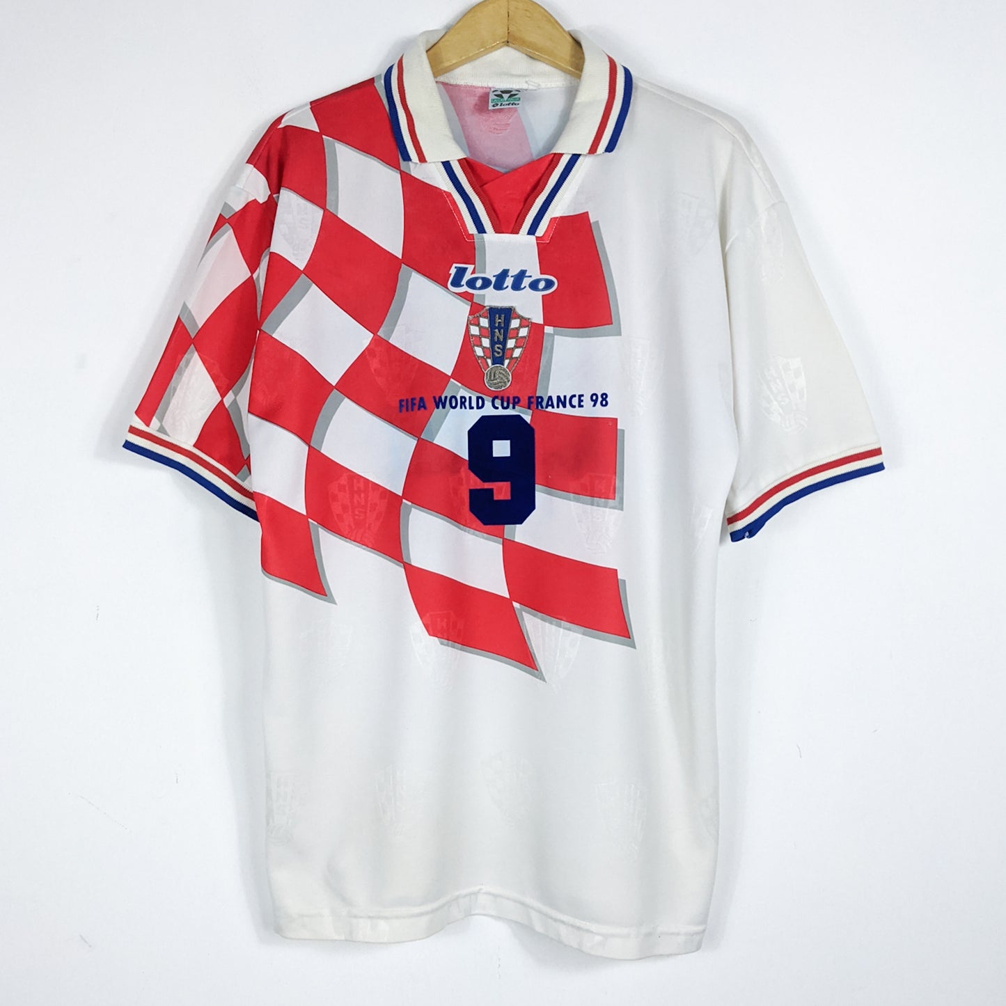 Authentic Croatia 1998 Home - Suker #9 Size XL