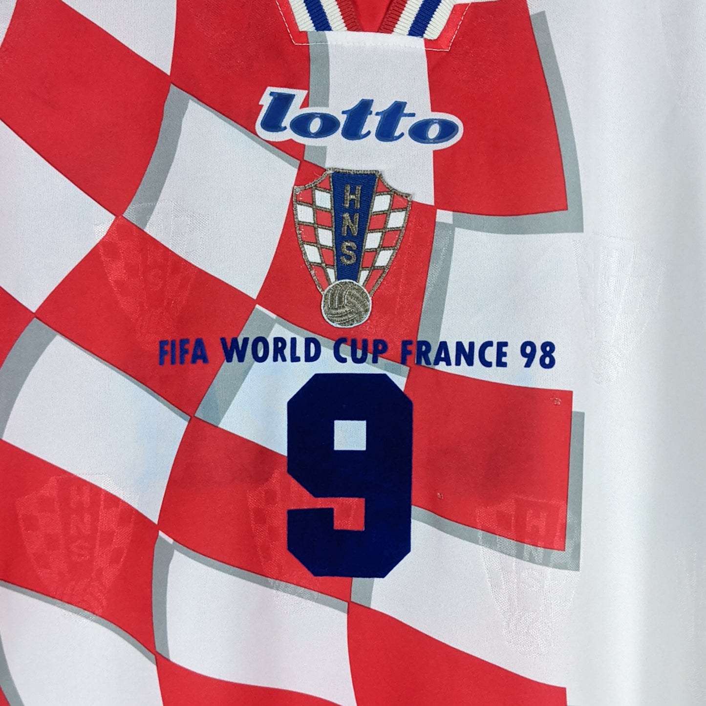 Authentic Croatia 1998 Home - Suker #9 Size XL
