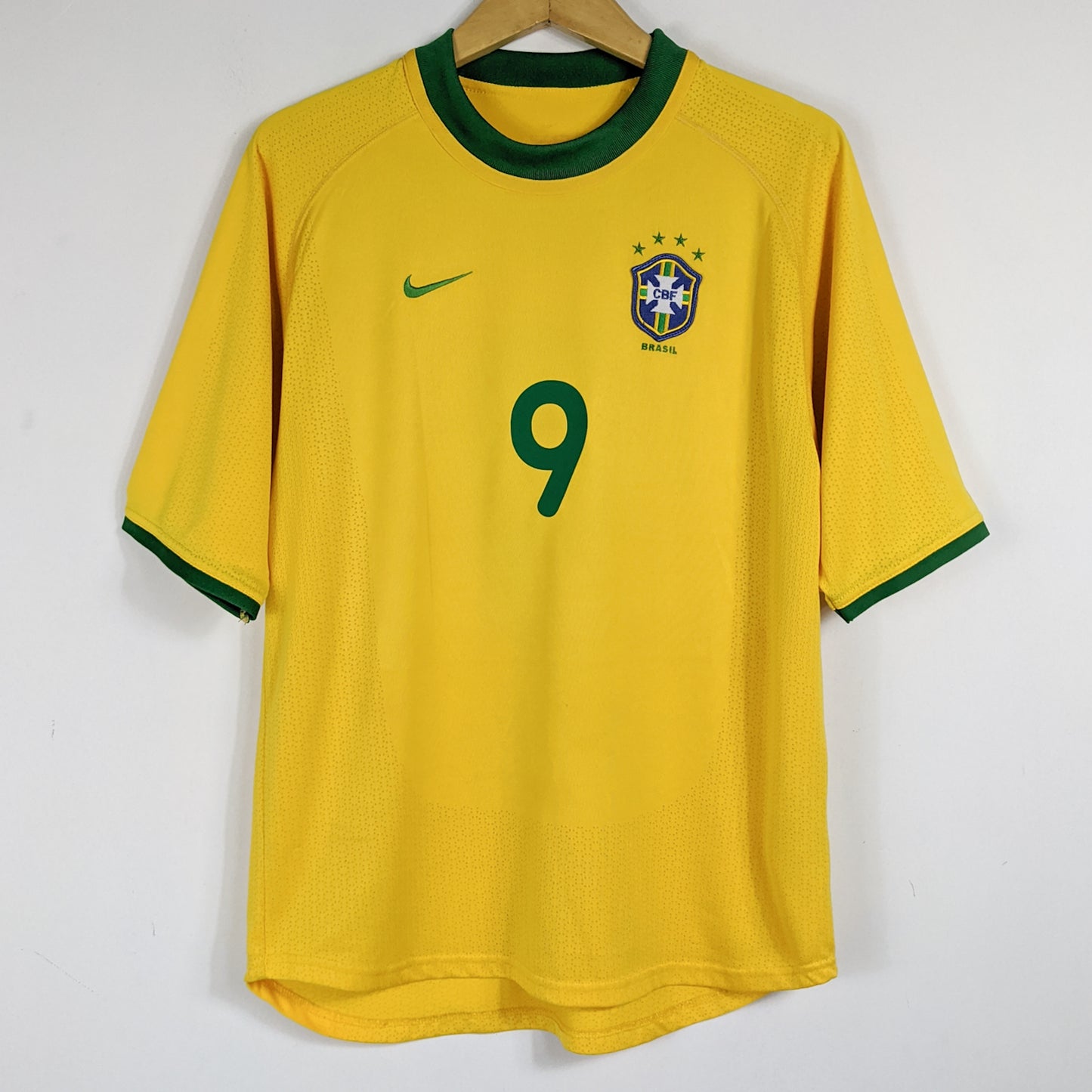 Authentic Brazil 2000/02 Home - Ronaldo #9 Size M